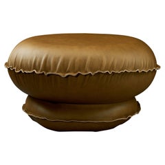 Contemporary Inflatable Leather Ottoman