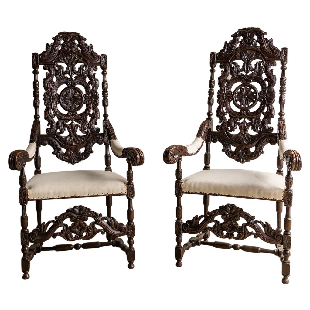 Renaissance Style Italian Armchairs For Sale