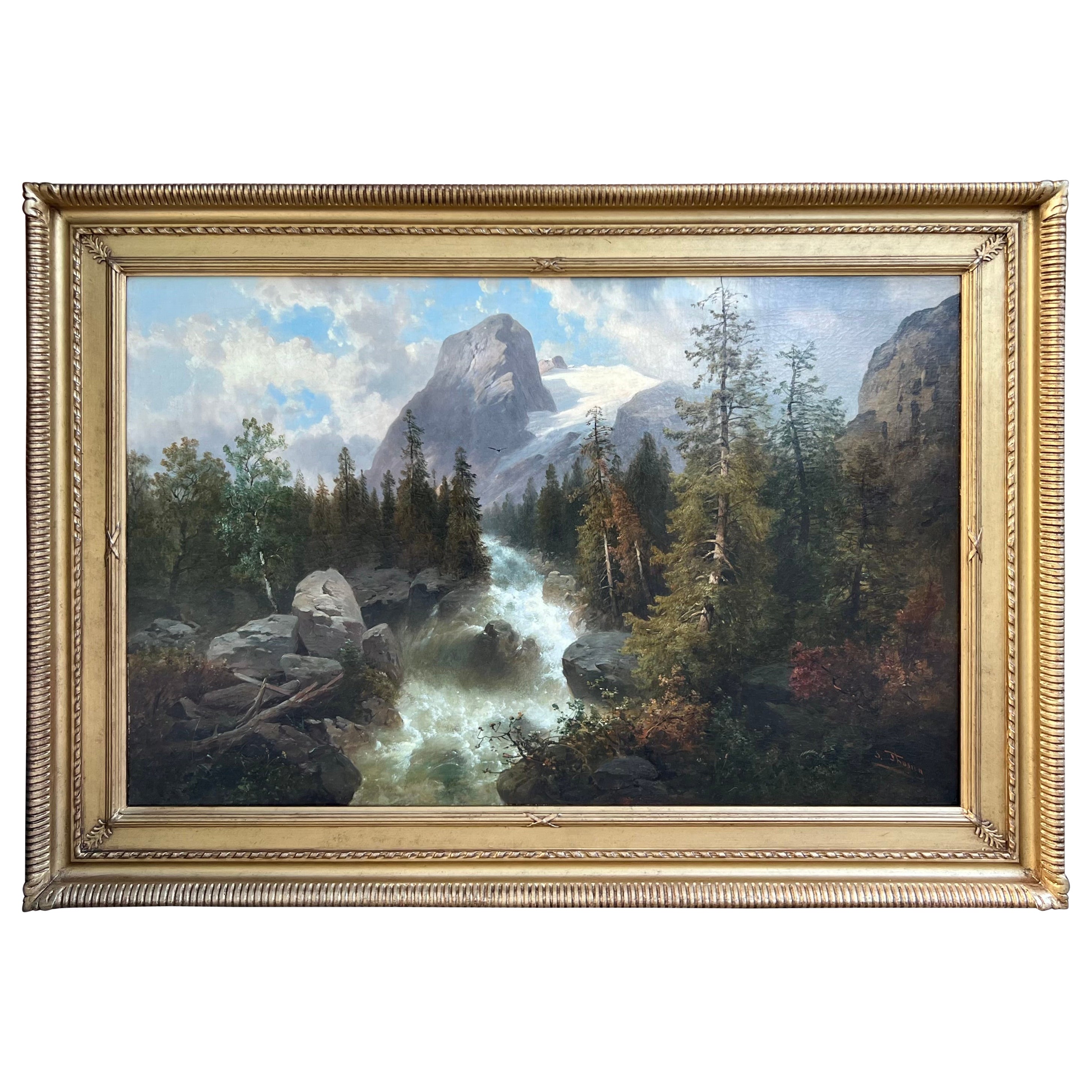 "The Alpine River Torrent" by Josef Thoma For Sale