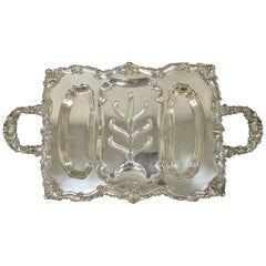 Antique Meneses Orfebres Spain Regency Style Silver Plate Metal Tray Platter