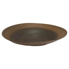 Brown and Black Matte Glaze Extra Large Ceramic Bowl, Italy, Contemporary