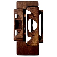 Wooden Sculpture by Brian Willsher, Signed and Dated, England, 1978