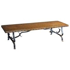 1940s Spanish Iron and Copper Coffee Table