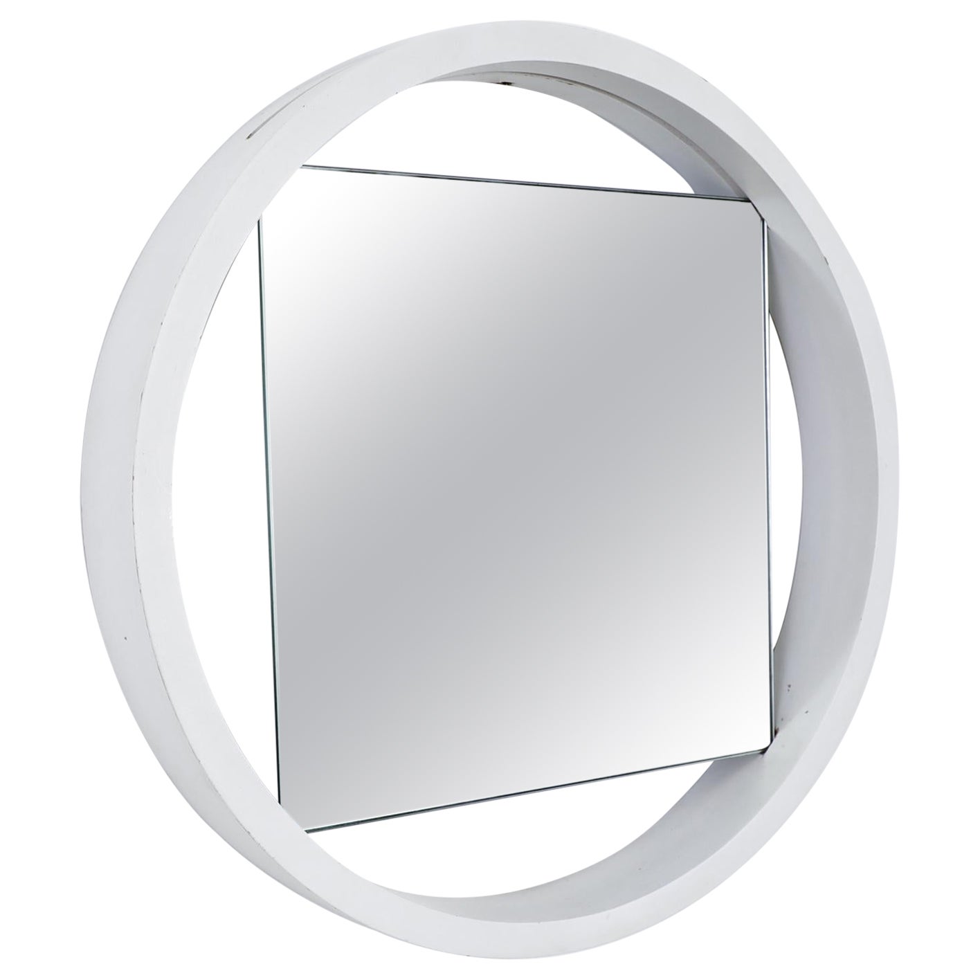 Model DZ84  White Lacquer Framed Mirror by Benno Premsela for 't Spectrum, 1950s For Sale
