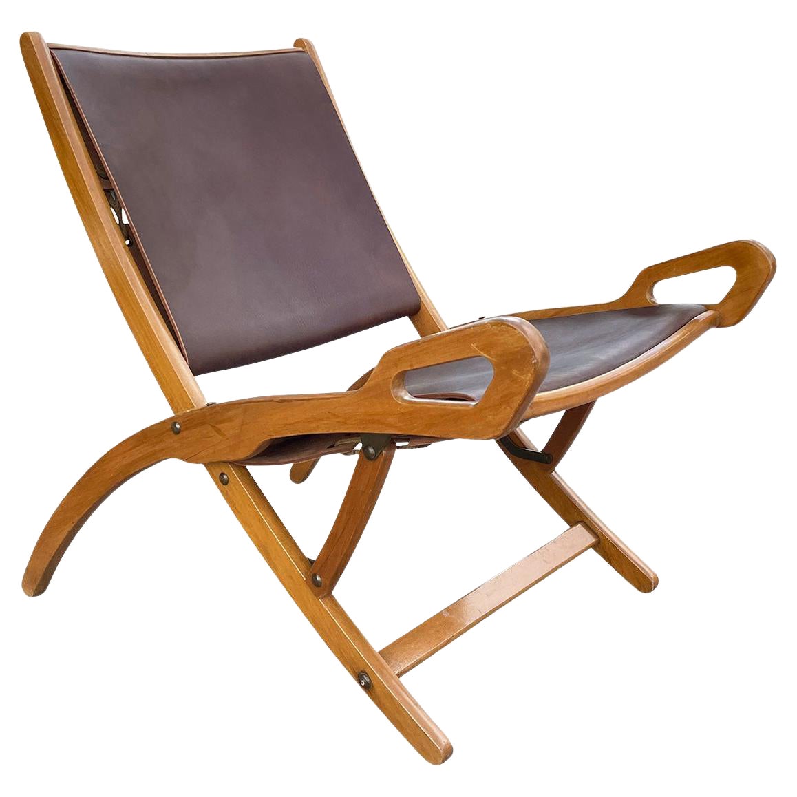 20th Century Italian Vintage Walnut Ninfea Folding Side Chair by Gio Ponti