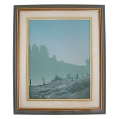 R. M. Schell, « Untitled », peinture de paysage encadrée à l'acrylique, Canada, vers 1980