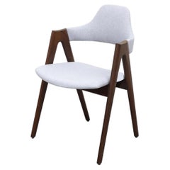 Kai Kristiansen Compass Chair with Walnut Legs and Light Gray Blue Upholstery