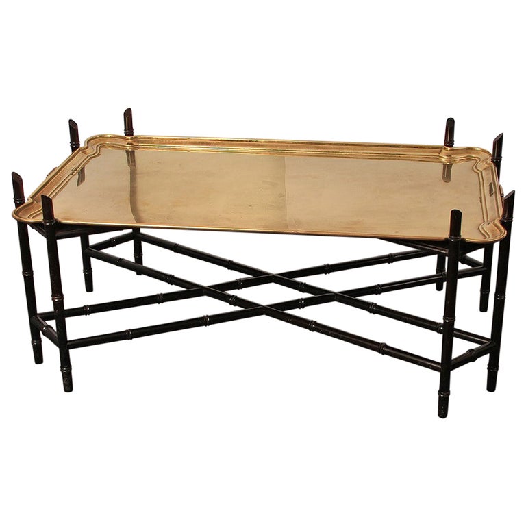 Brass Tray Top Coffee Table For Sale at 1stDibs