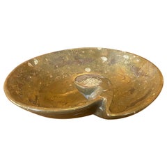 Vintage Post-Modern Italian Polished Marble Shell Shaped Bowl
