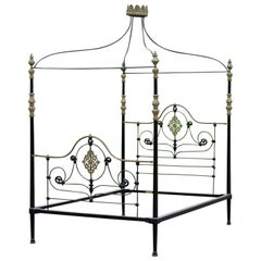 Used Cast Iron Four Poster Bed, M4P42