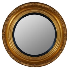 Carvers Guild Nautical Rondel Convex Bullseye Mirror Antique Gold Regency
