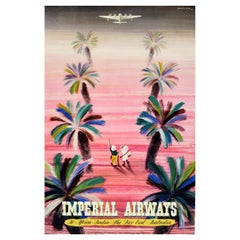 Original Vintage-Reiseplakat Imperial Airways, Afrika, Indien, Ferner Osten, Australien