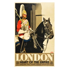 Original Vintage Eisenbahn-Reiseplakat London Herz des Empire GWR Pferdeschutz