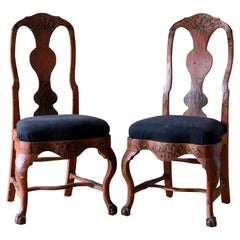 Antique Fine Pair of Swedish Late Baroque Chairs