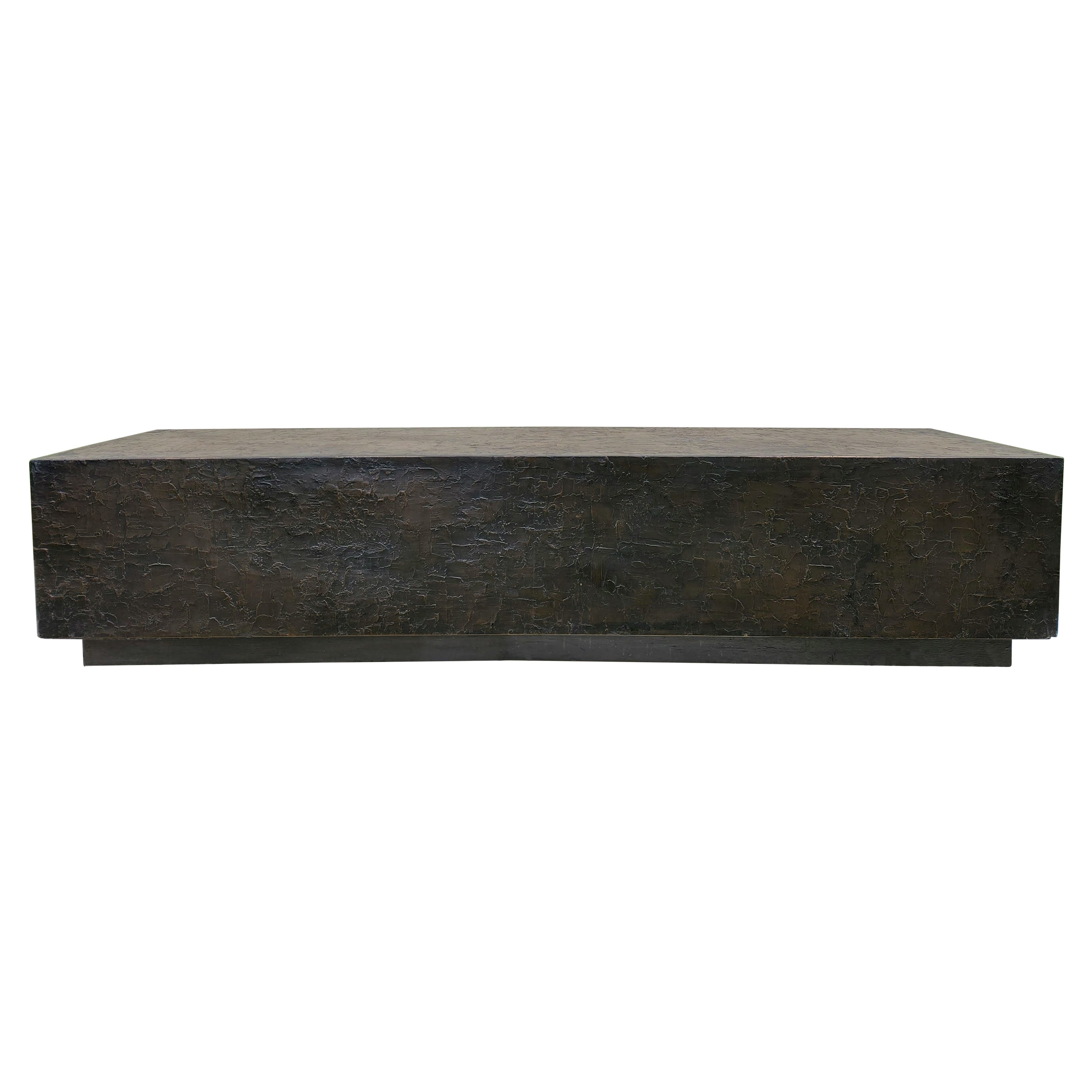 Forms and Surfaces Cast Bronze Sheathed Bench, California, 1960s-1970s