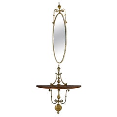 Antique Regency Wall Mirror and Sconce Set, C1930