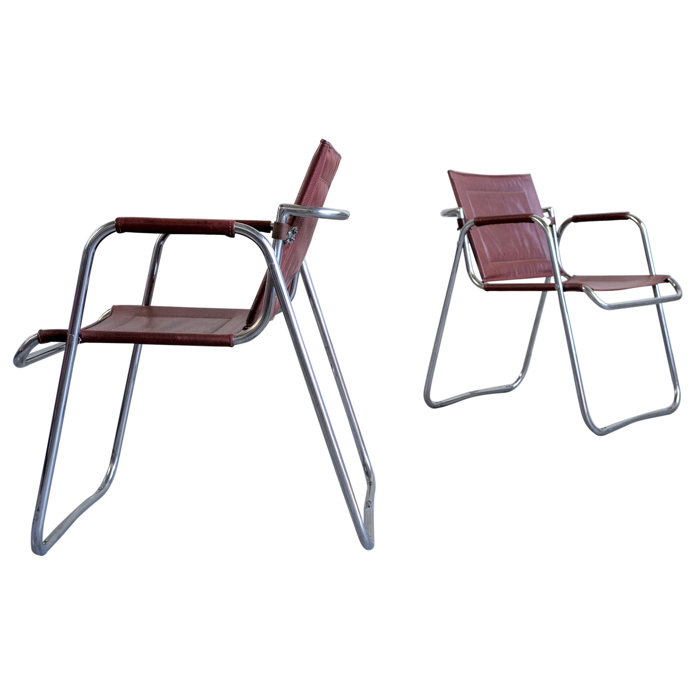 Jacques Hitier, Pair of Tubauto Armchairs, France, 1950 For Sale