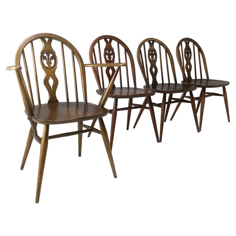 Set of 1950’s Mid Century Ercol ‘Old Colonial 371” Blue Label Dining