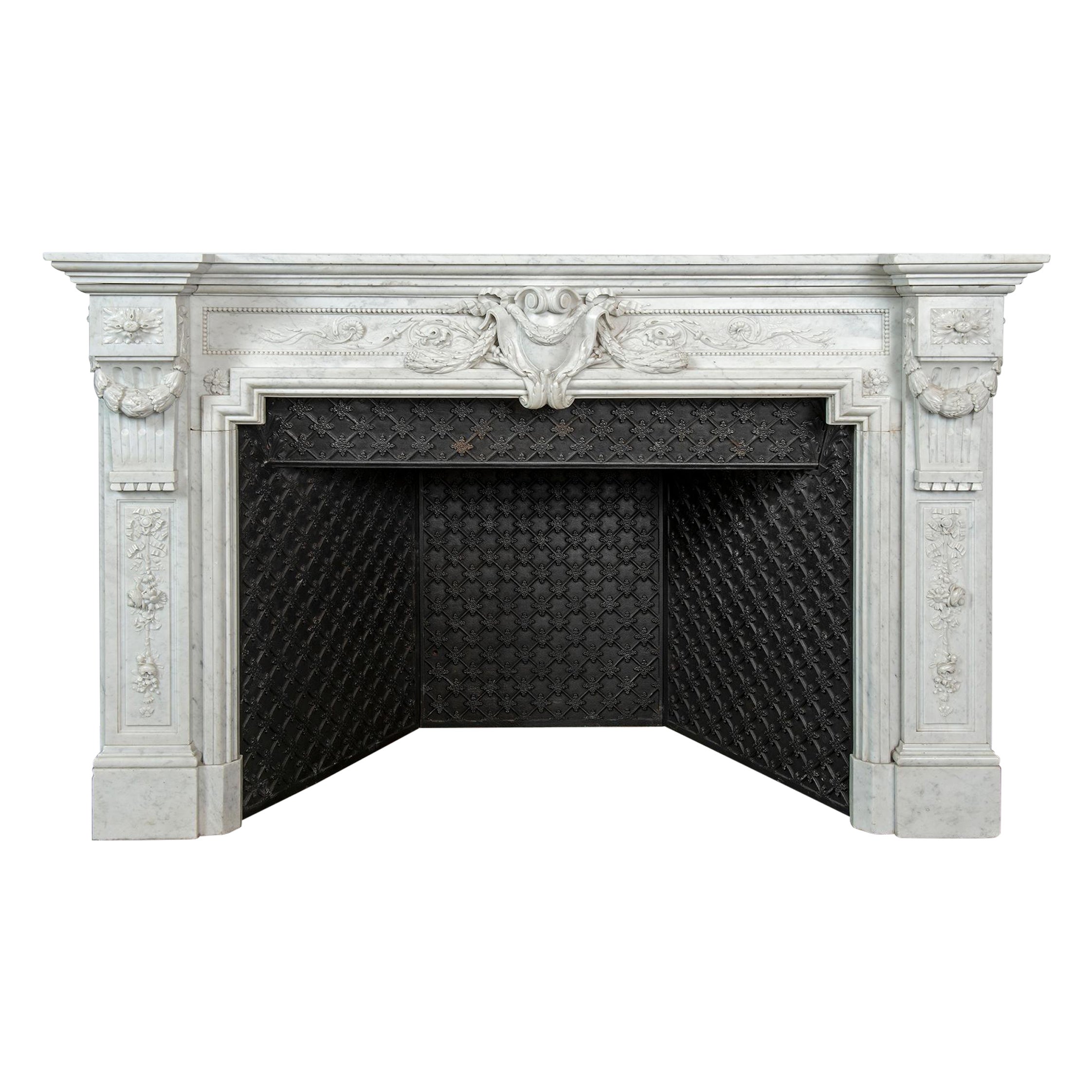 Amazing Antique Louis XVI Fireplace Mantel