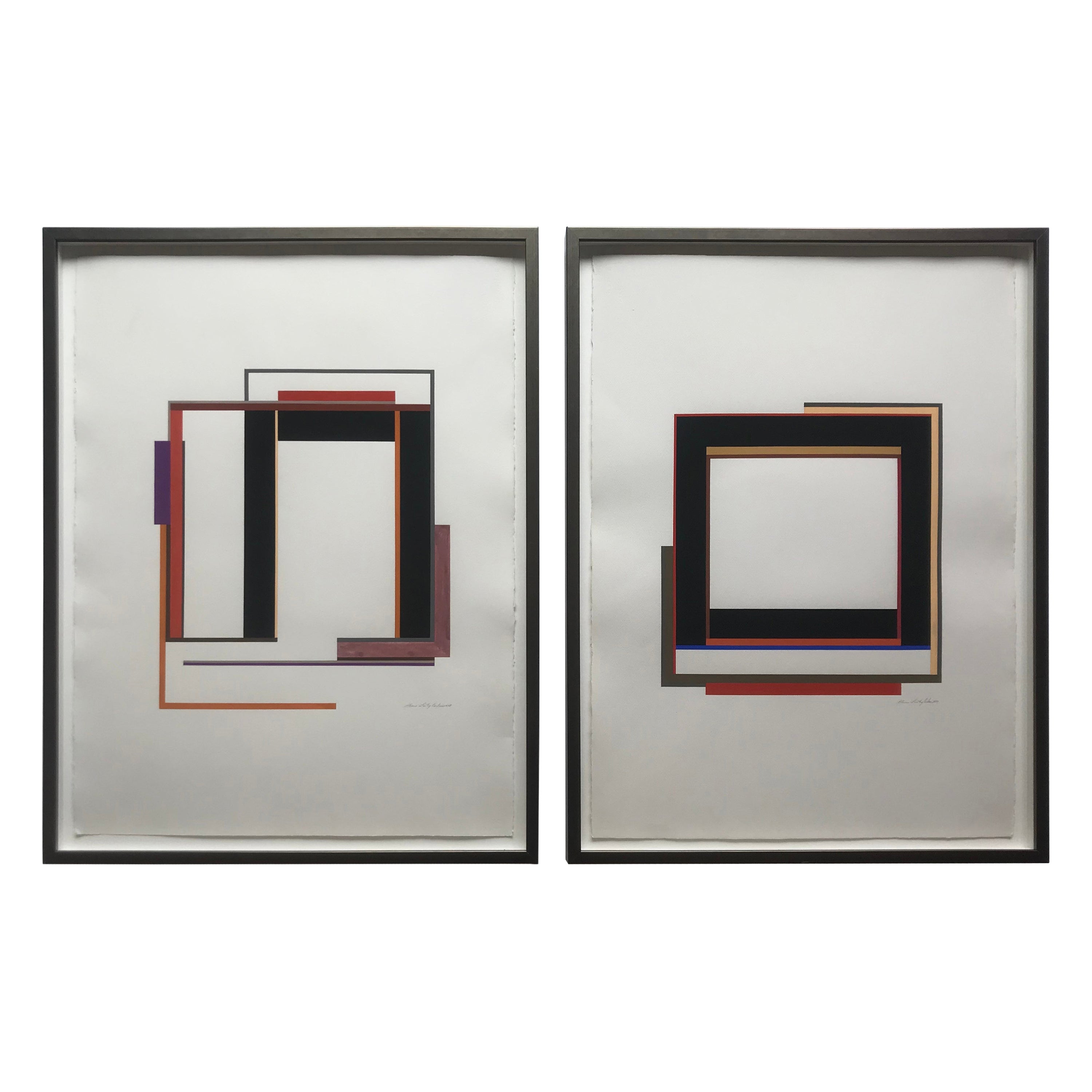 Elaine Lustig Cohen Architectural Paintings on Arches Paper, 1970's