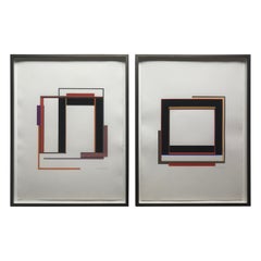 Elaine Lustig Cohen Architectural Paintings on Arches Paper, 1970's