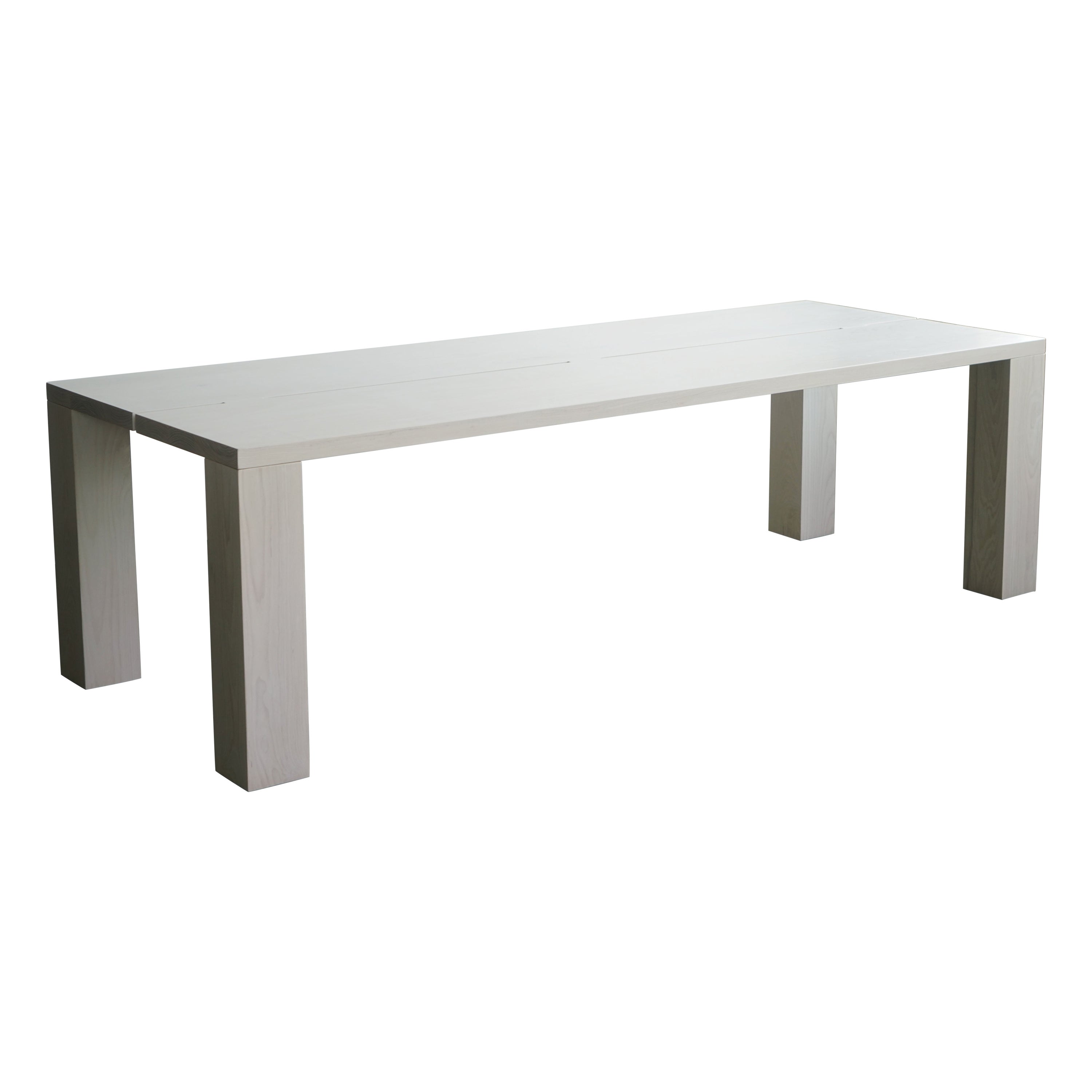 Minimalist "Harvey" Dining Table by Last Workshop in Bleached Ash For Sale