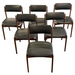 6 Vintage Danish Mid-Century Erik Buch Teak Chairs