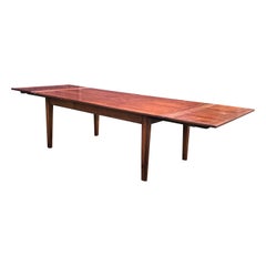 Table Drawleaf Fruitwood Cherry Mid-Century Modern 12 Seater Danish
