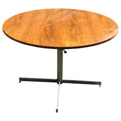 Table réglable Centre Dining Sofa Low Coffee Circular Rosewood Chrome