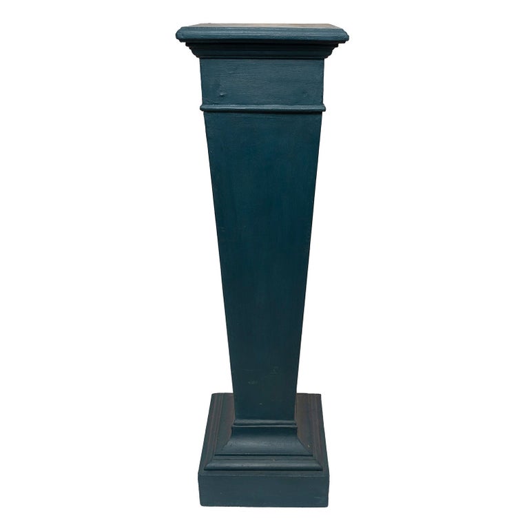 Pedestal Column Plinth Vintage Dutch Hague Blue Height 115cm 45" For