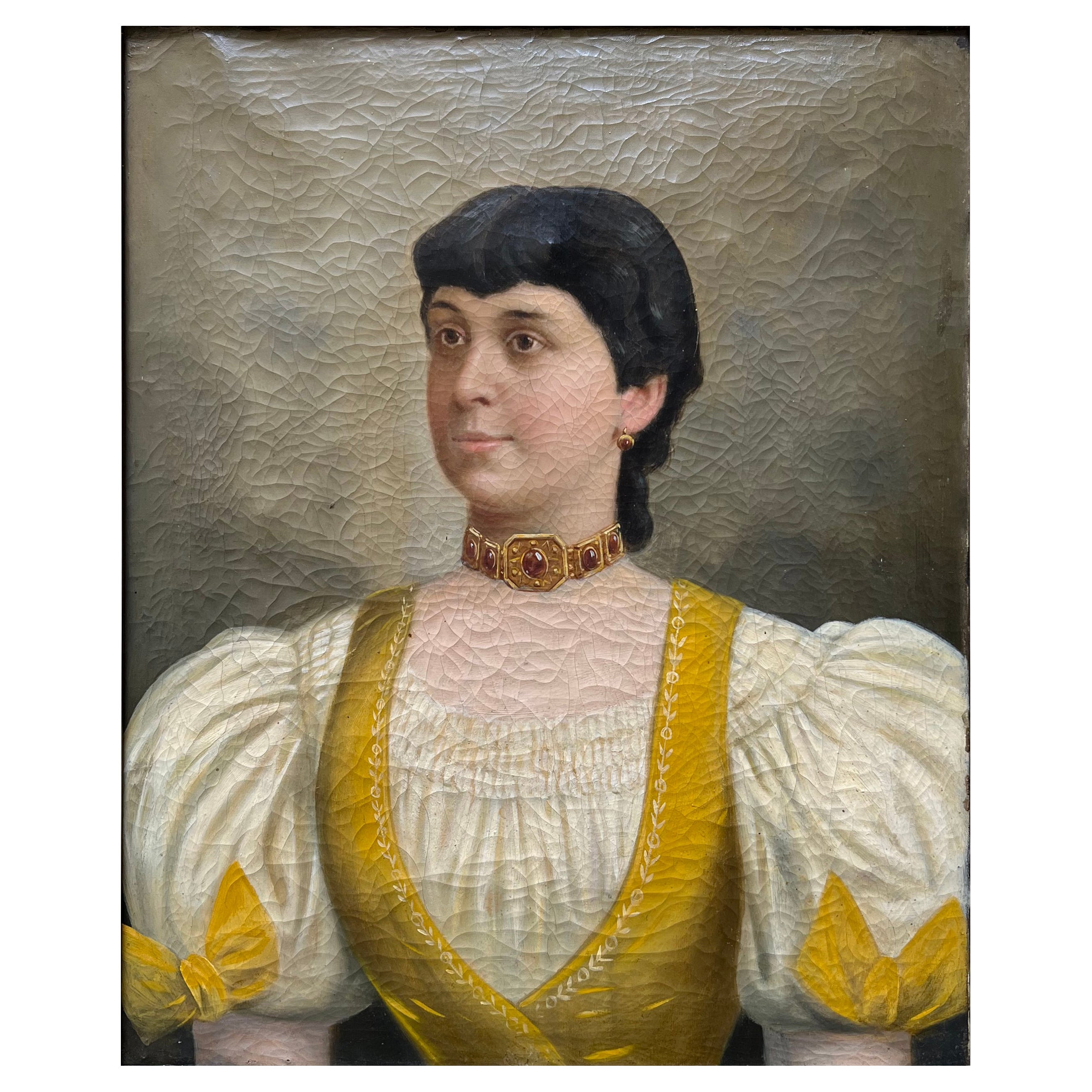 Portrait of a Young Woman, Wien, 1877 For Sale