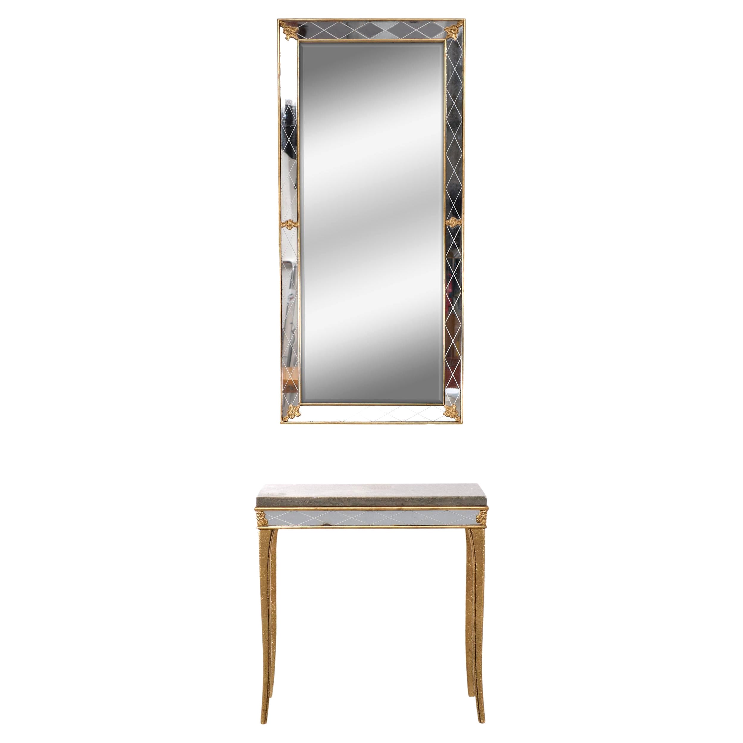 AB Glass & Tra Superb Set Console Table and Trumeau Mirror, 1960, Sweden 