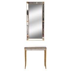 AB Glass & Tra Superb Set Console Table and Trumeau Mirror, 1960, Sweden 