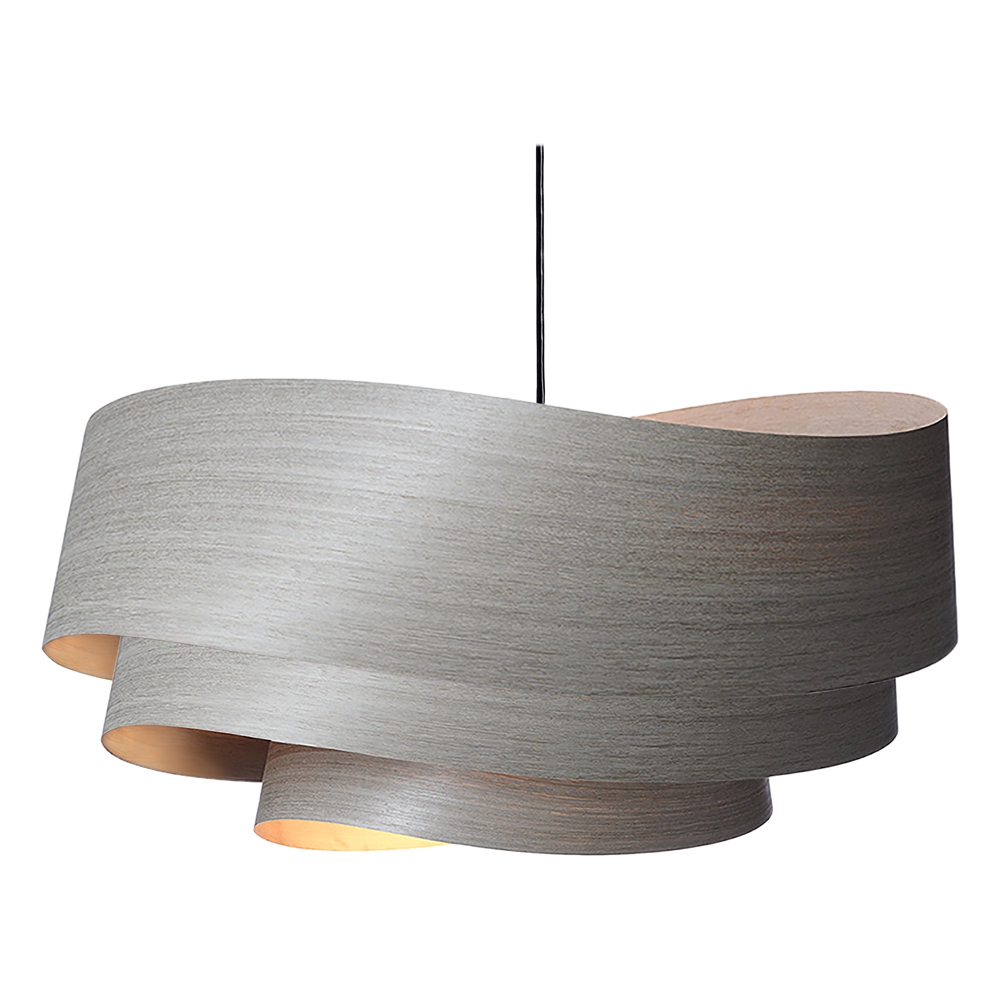 MidCentury Modern White Wood Veneer Chandelier Pendant For Sale at 1stDibs