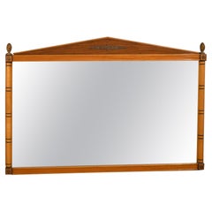 Maple French Regency Style Faux Bamboo Inspired Maple & Brass Mirror