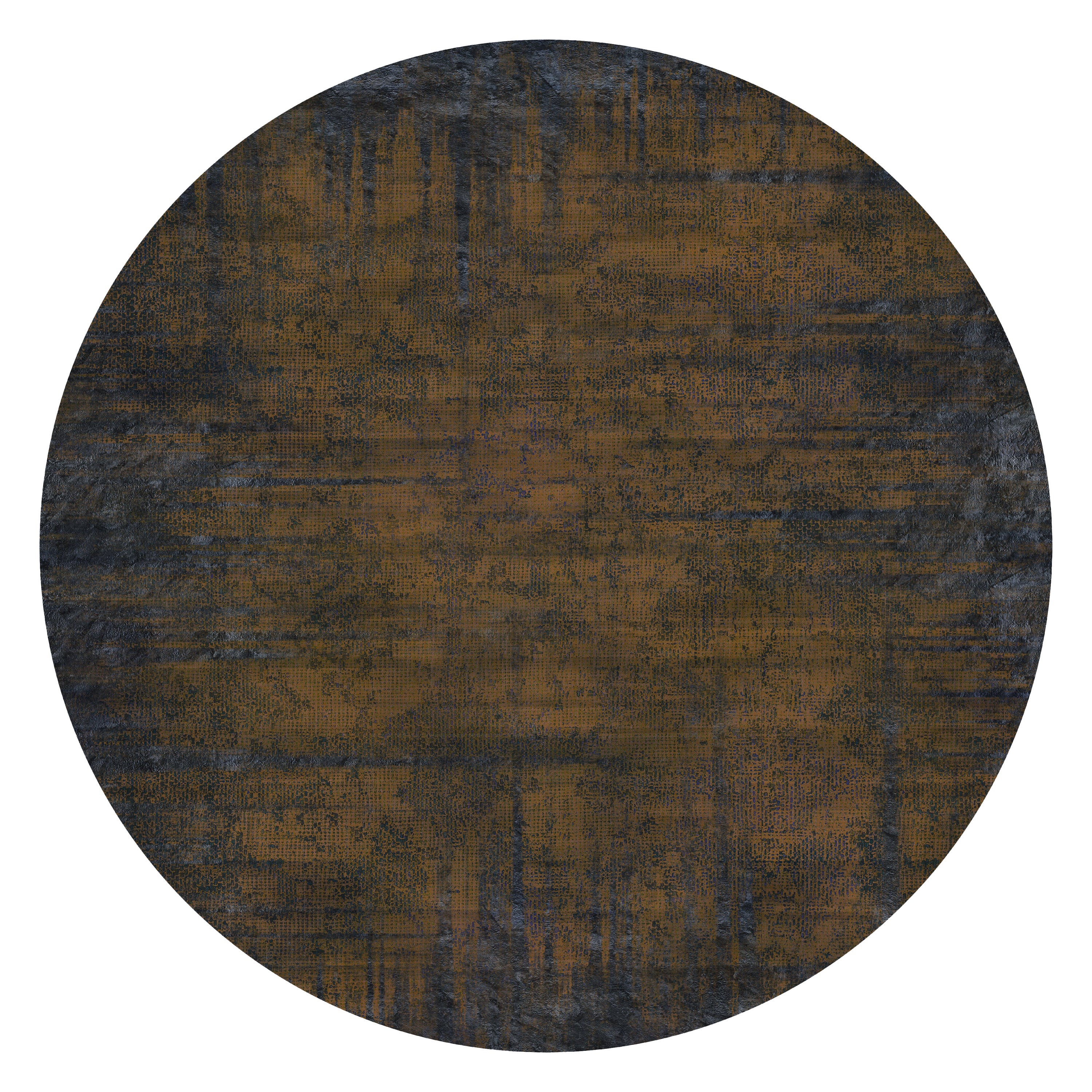 Moooi Small Quiet Collection Patina Cinnamon Round Rug in Low Pile Polyamide For Sale