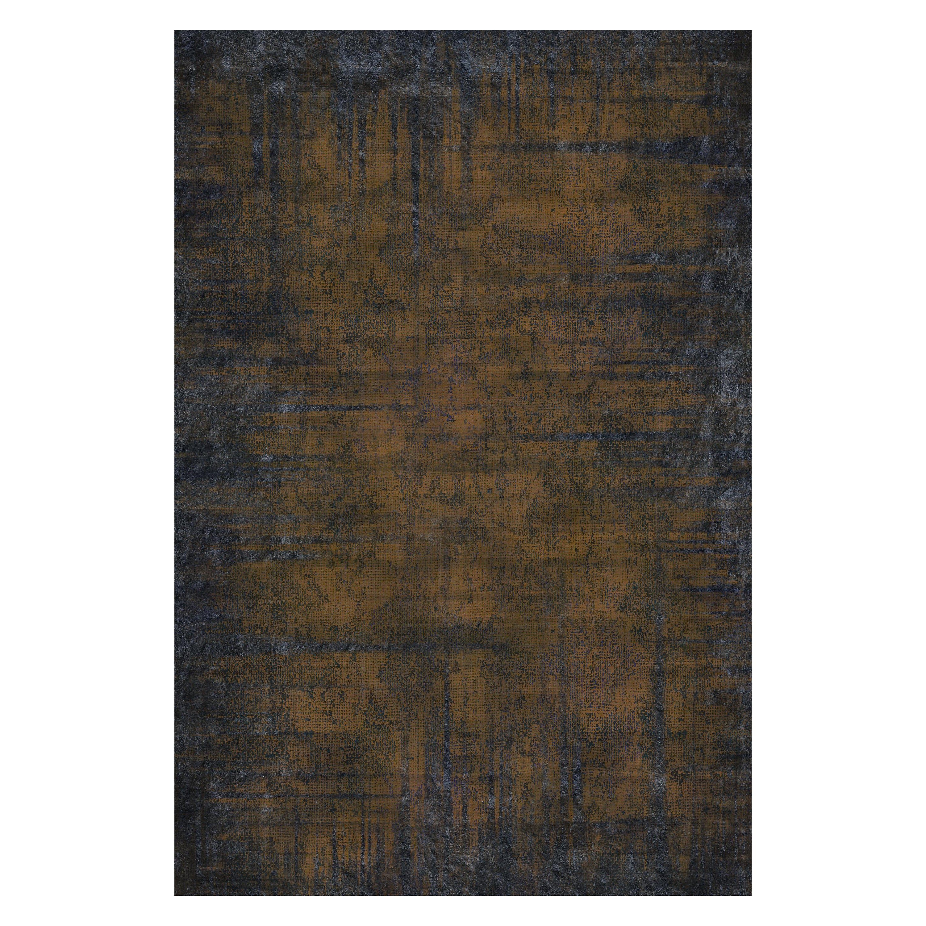 Moooi Small Quiet Collection Patina Cinnamon Rectangle Rug in Wool For Sale