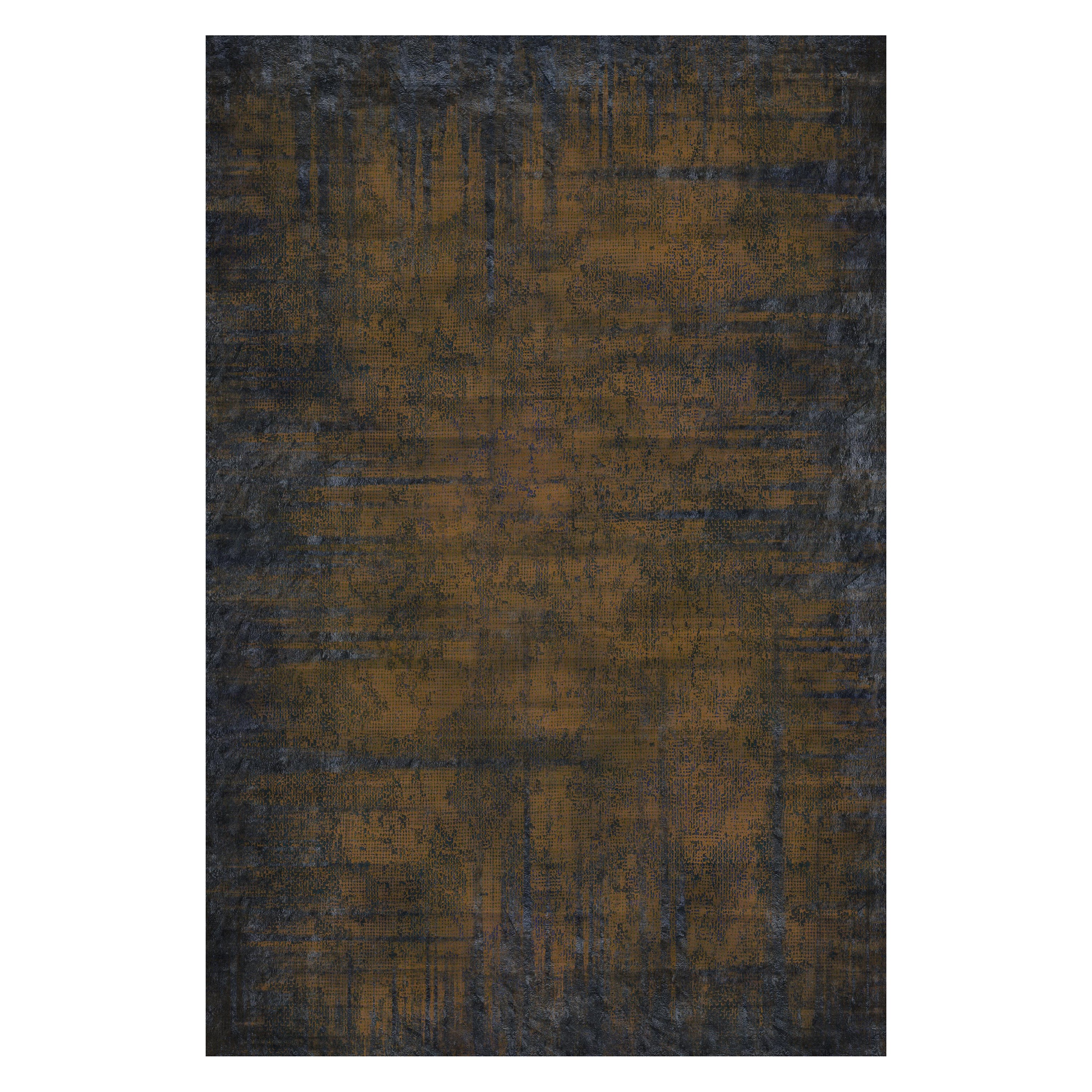 Moooi Large Quiet Collection Patina Cinnamon Rectangle Rug in Wool For Sale