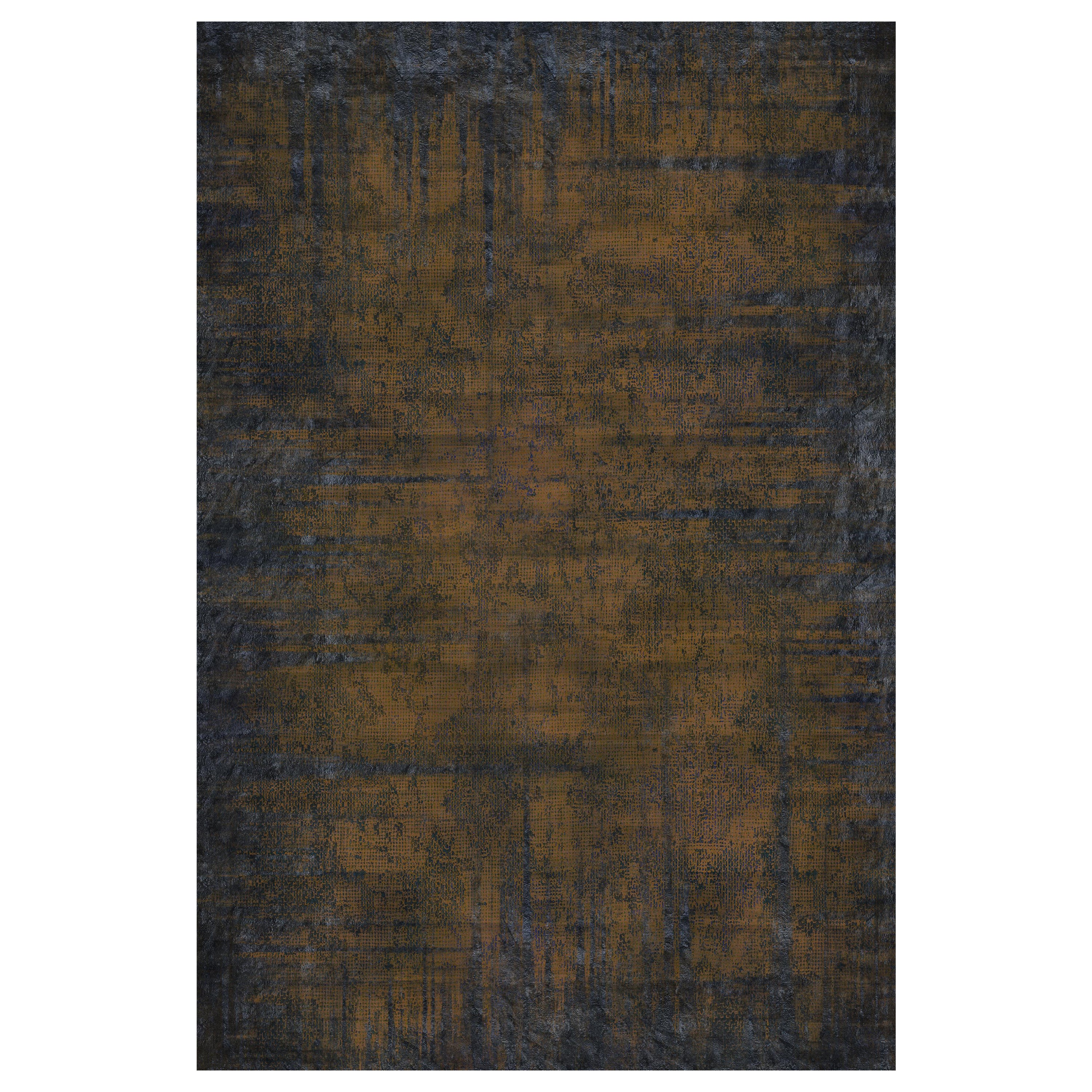 Moooi Large Quiet Collection Patina Cinnamon Soft Yarn Polyamide Rectangle Rug For Sale