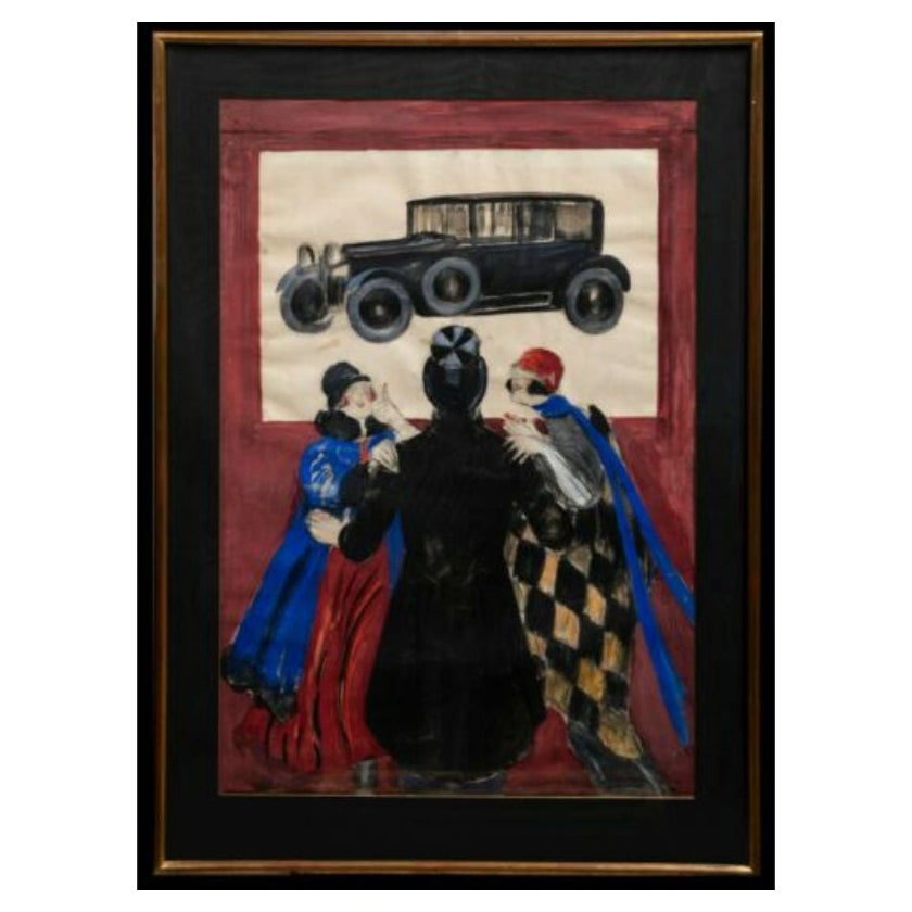 Poster Studie Maquette von Leonetto Cappiello, Studebaker, Automobil, Auto, 1926 im Angebot