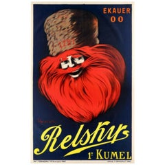 Leonetto Cappiello, Original Vintage Poster for Vodka Relsky from 1911, Cossack