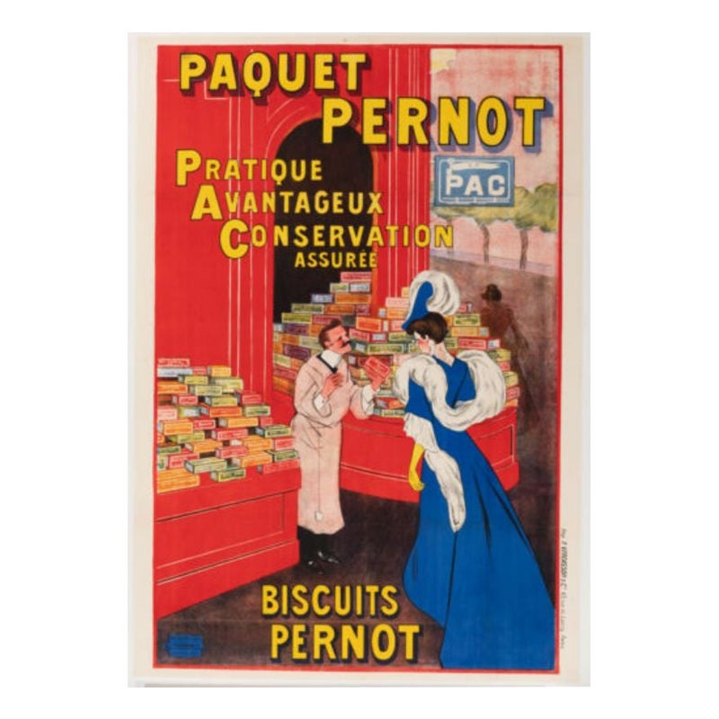 Leonetto Cappiello, Original Vintage Art Nouveau Poster, Biscuits Pernot, 1905