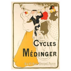 Original Antique Bicycle Poster-George Bottini-Cycles Medinger-Paris, 1897