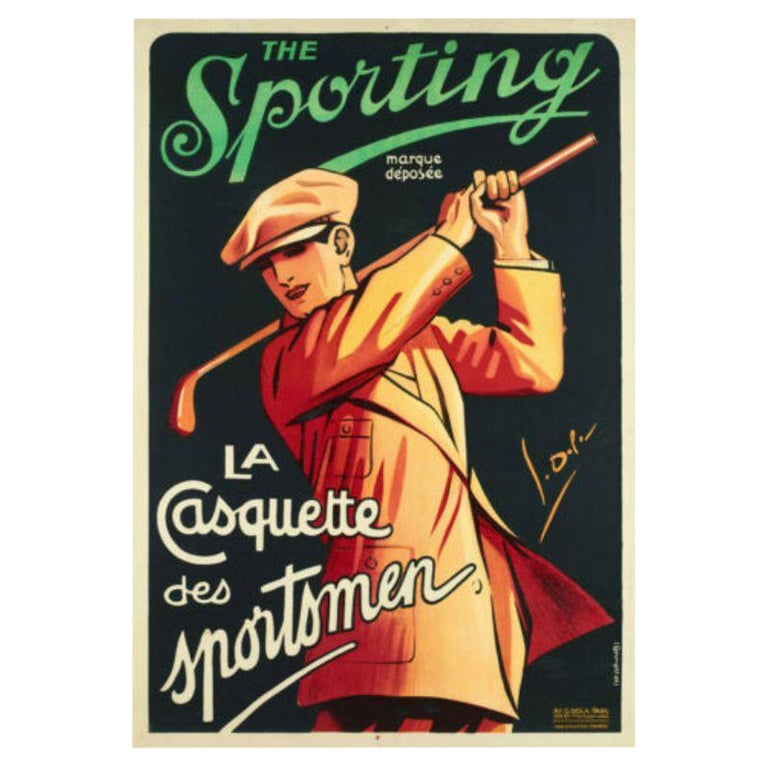 Original Poster-G. Dola-Sportif, Sportifs Cap-Hat-Cricket-Golf, 1930 ...