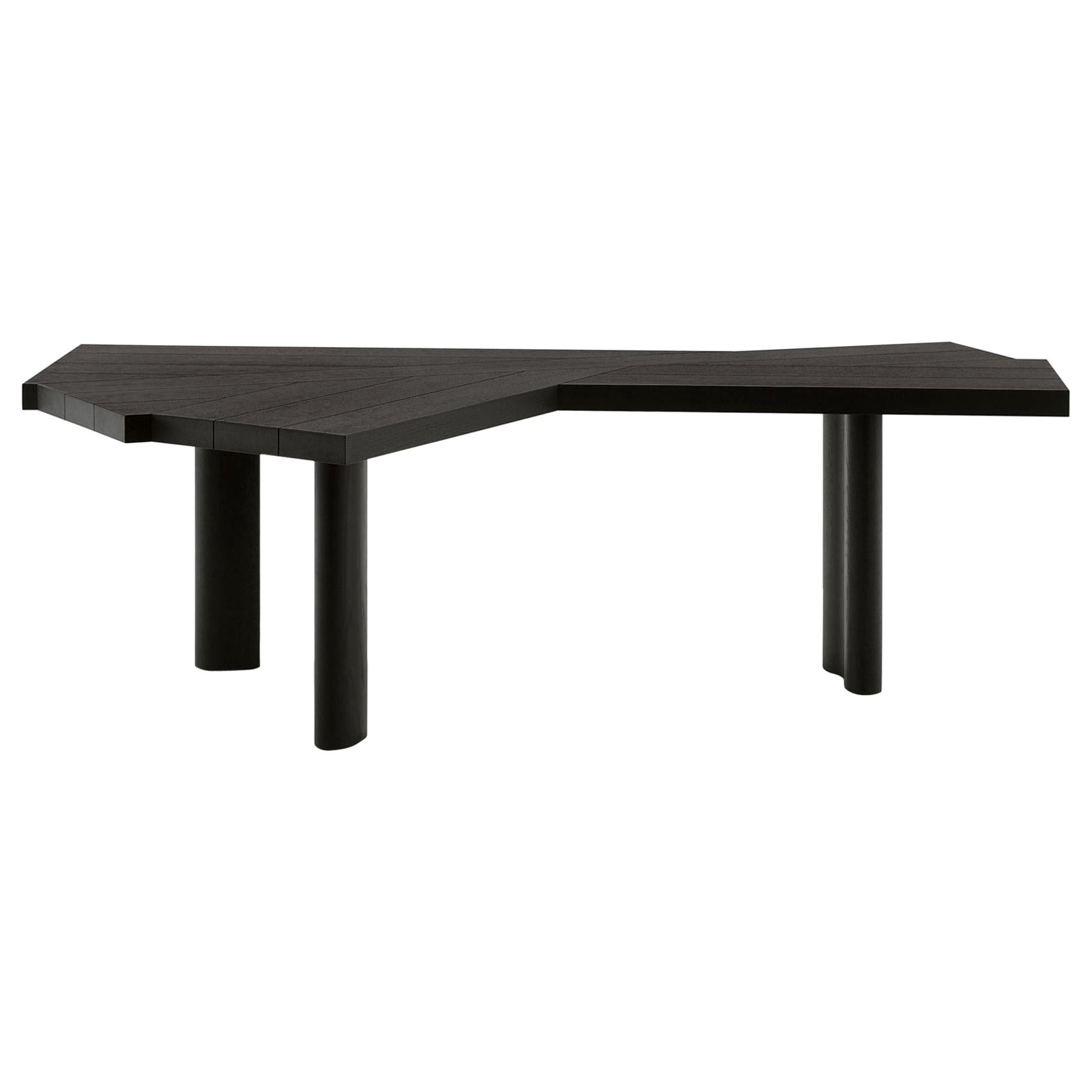 Table noire en bois teinté Ventaglio de Charlotte Perriand pour Cassina