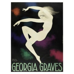 Paul Colin Original Art Deco Poster Georgia Graves Folies Bergeres Ballet, 1928