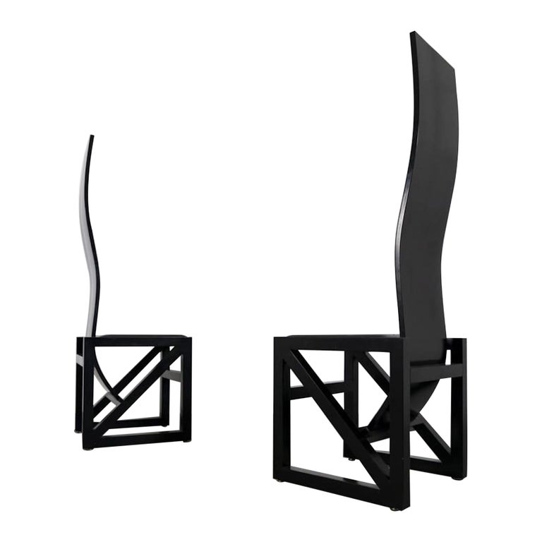 Set of 6 MidCentury Large Dining Chairs Model "Edo" by Kisho Kurokawa