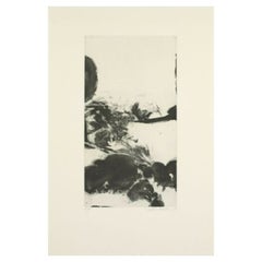 Vintage Zao Wou-Ki, China Ink, Abstract Expressionism Engraving with Aquatint, 1980