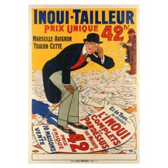 Eugene Oge, affiche originale de mode vintage pour homme, Inoui Mens Tailor, Marseille, 1912