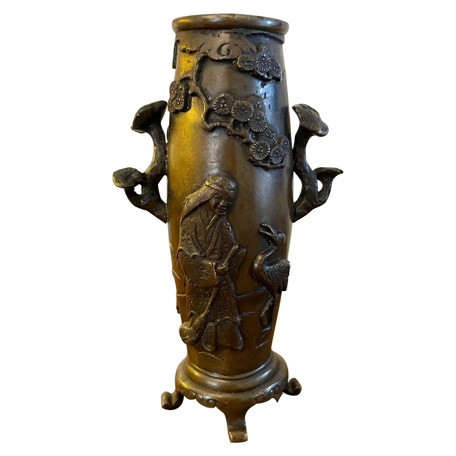 Vase chinois ancien en bronze de qualité en vente